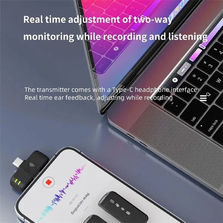 H61 Wireless Lavalier Microphone with Charging Compartment, 1 Transmitter+2 Receiver
