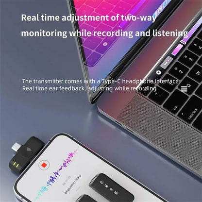 H61 Wireless Lavalier Microphone with Charging Compartment, 1 Transmitter+2 Receiver