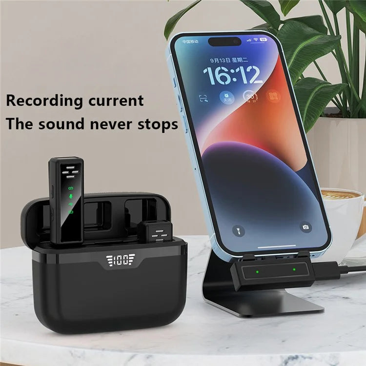 J80 Broadcasting Lavalier Mini Microphone (2 Microphones+1 Receiver)