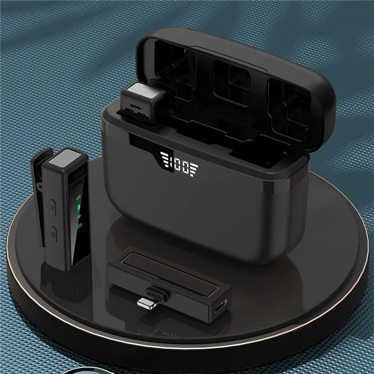 J80 Broadcasting Lavalier Mini Microphone (2 Microphones+1 Receiver)