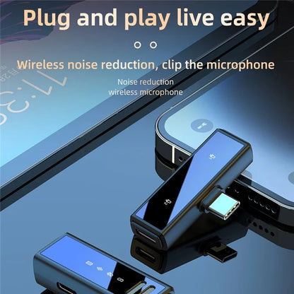 J88 Wireless Lavalier Live Streaming Microphone (2 Microphones+1 Receiver)+Yellow