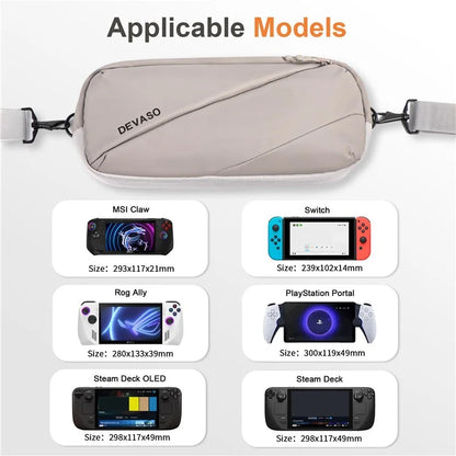 DEVASO 1133691 Portable Carrying Bag Crossbody Shoulder Bag Pouch for Steam Deck Console Devices