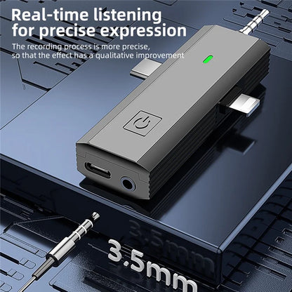S17 For iPhone+Type-C+3.5mm AUX 3-In-1 Wireless Lavalier Microphone for Cell Phones, Cameras