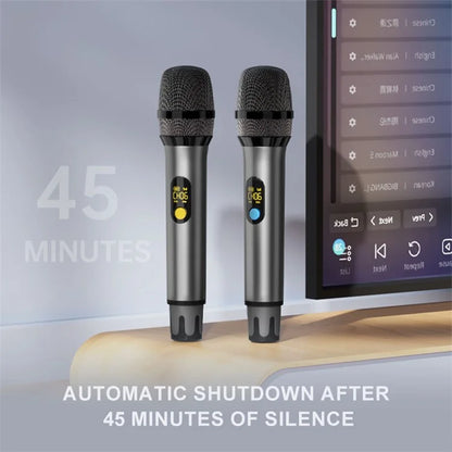 H21H Home Karaoke UHF Wireless Hand-Held Microphone, 2 Mic + 1 Receiver