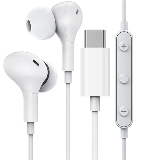 ME541 Type-C Wired Earphone Line Control Stereo In-Ear Music Headset for iPhone 15 / Huawei / Samsung
