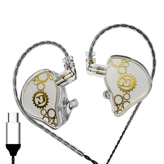 ND Venus Detachable Type-C Wired Headphones HiFi Sound Industrial In-Ear Earphones (No Mic)