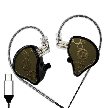 ND Venus Detachable Type-C Wired Headphones HiFi Sound Industrial In-Ear Earphones (No Mic)