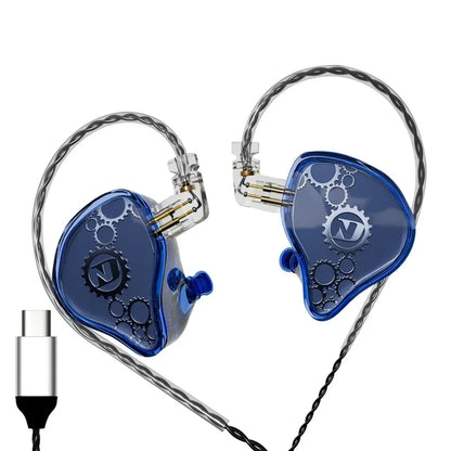 ND Venus Detachable Type-C Wired Headphones HiFi Sound Industrial In-Ear Earphones (No Mic)
