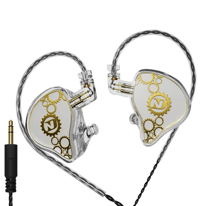 ND Venus Detachable 3.5mm Wired Headphones HiFi Sound Industrial In-Ear Earphones (No Mic)