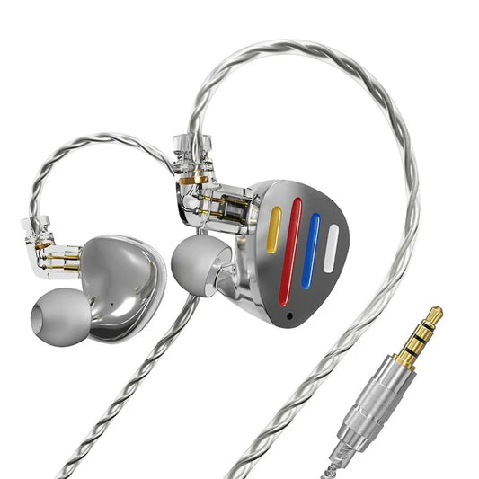 ND X12 Wired Earphones 10mm Dynamic Driver +5BA HiFi In-Ear Headphones with Detachable Cable, No Mic