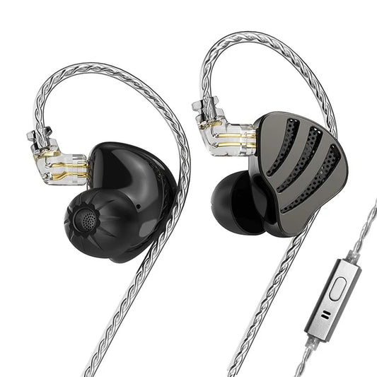 ND Nice HiFi Sound Headphones In Ear 0.75mm 2-Pin Interface Wired Earbuds - Black  /  with Mic