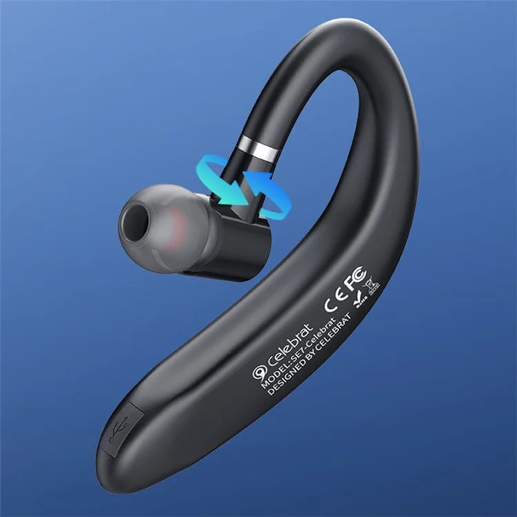 CELEBRAT SE7 180 Degree Rotation Single Ear Headphones Business Wireless Bluetooth Earphones