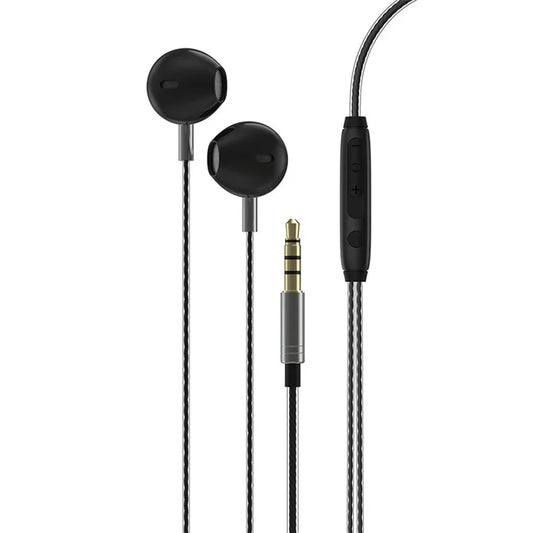 DEVIA EM101 Metal Semi-in-ear Earphone 3.5mm Wire Control Music Earphone with Mic