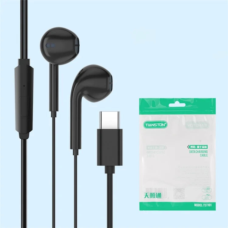 TIANSTON E50 Type-C Wired Earphone Digital Decoding Wire Control Music Headset