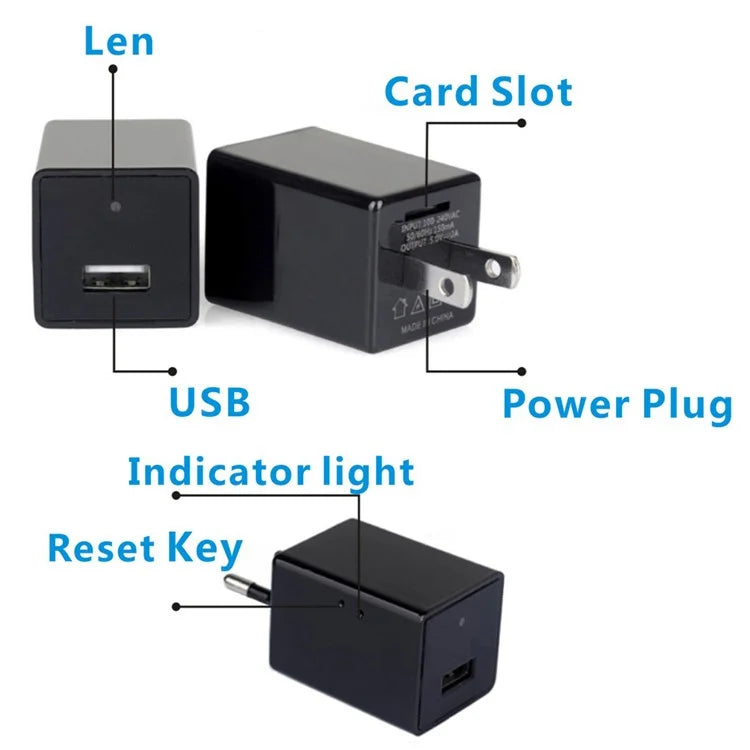 SQ22 Wireless Hidden Wifi Camera Wall Charger Plug Adapter for Home Security