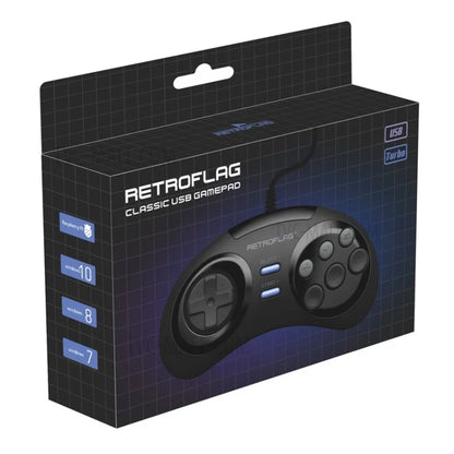 Retroflag USB Gamepad Classic Wired MD Controller for Windows/MacOS/Raspberry Pi/Switch Video Game Console