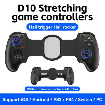 D10 Stretchable Wireless Game Controller Hall-Rocker Handheld Gamepad for Nintendo Switch