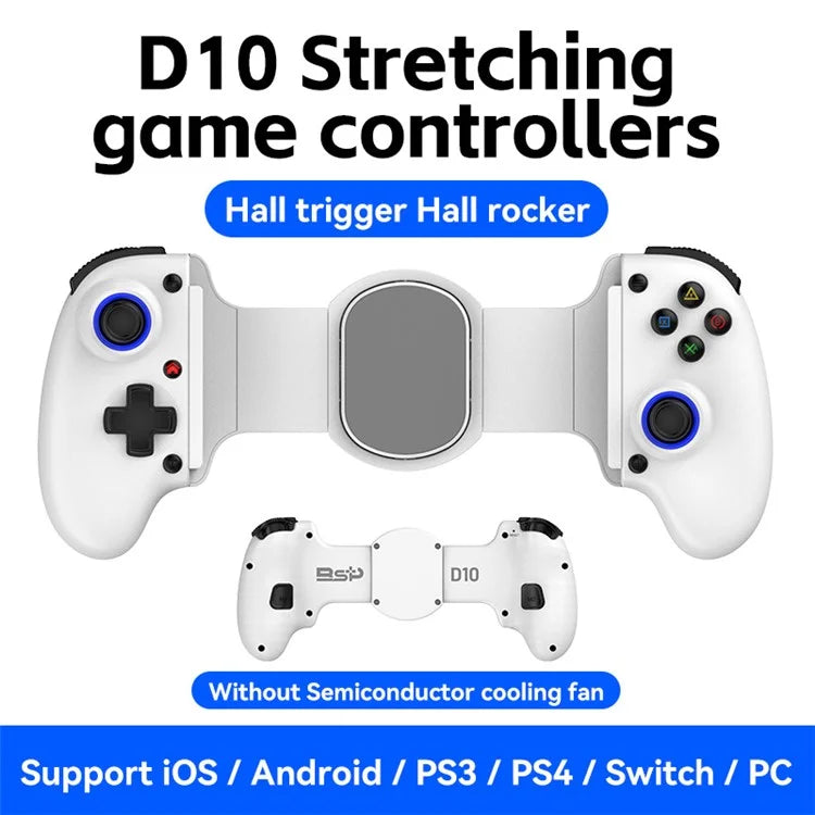D10 Stretchable Wireless Game Controller Hall-Rocker Handheld Gamepad for Nintendo Switch