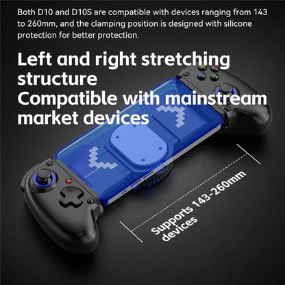 D10 Stretchable Wireless Game Controller Hall-Rocker Handheld Gamepad for Nintendo Switch