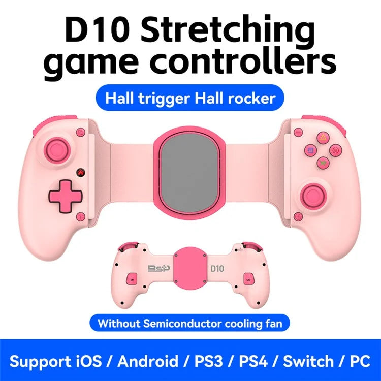 D10 Stretchable Wireless Game Controller Hall-Rocker Handheld Gamepad for Nintendo Switch