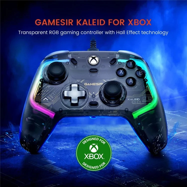 GAMESIR Kaleid For Xbox / Steam / Windows 10 / 11 PC Wired Game Controller RGB Light Hall Effect Gamepad