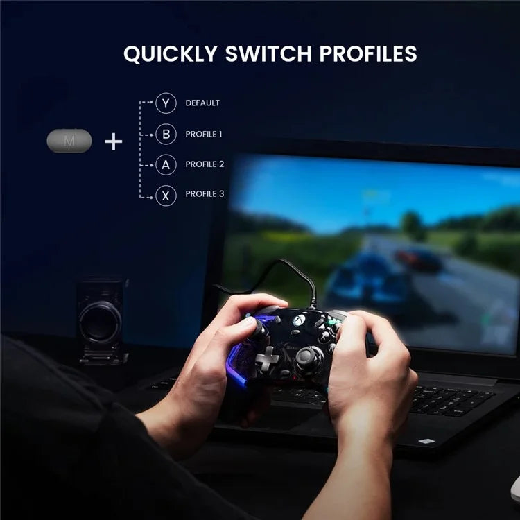 GAMESIR Kaleid For Xbox / Steam / Windows 10 / 11 PC Wired Game Controller RGB Light Hall Effect Gamepad