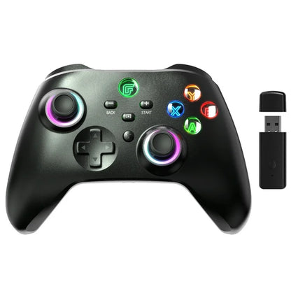 DATA FROG Wireless Bluetooth Gamepad Turbo Game Controller with Wireless Receiver for Nintendo Switch / Phone / Computer