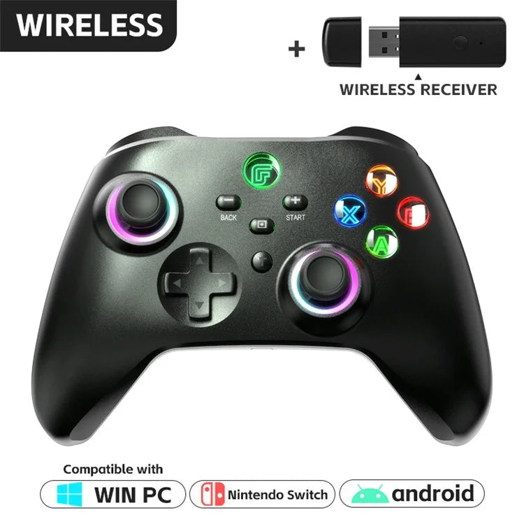 DATA FROG Wireless Bluetooth Gamepad Turbo Game Controller with Wireless Receiver for Nintendo Switch / Phone / Computer