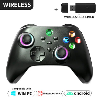 DATA FROG Wireless Bluetooth Gamepad Turbo Game Controller with Wireless Receiver for Nintendo Switch / Phone / Computer