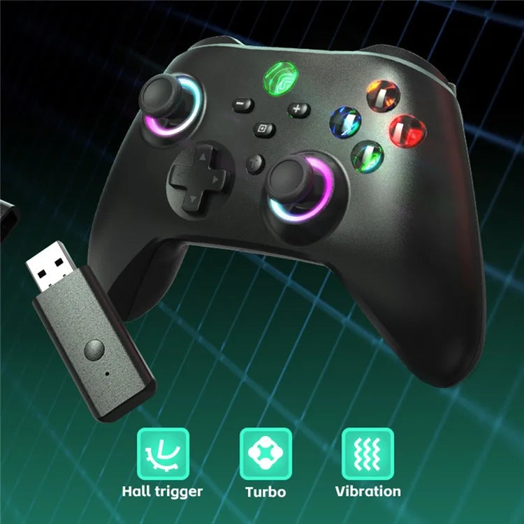 DATA FROG Wireless Bluetooth Gamepad Turbo Game Controller with Wireless Receiver for Nintendo Switch / Phone / Computer