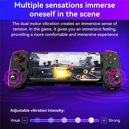 D6DP Wireless Game Controller Stretchable Bluetooth Phone Gamepad for Nintendo Switch / Phone / PC