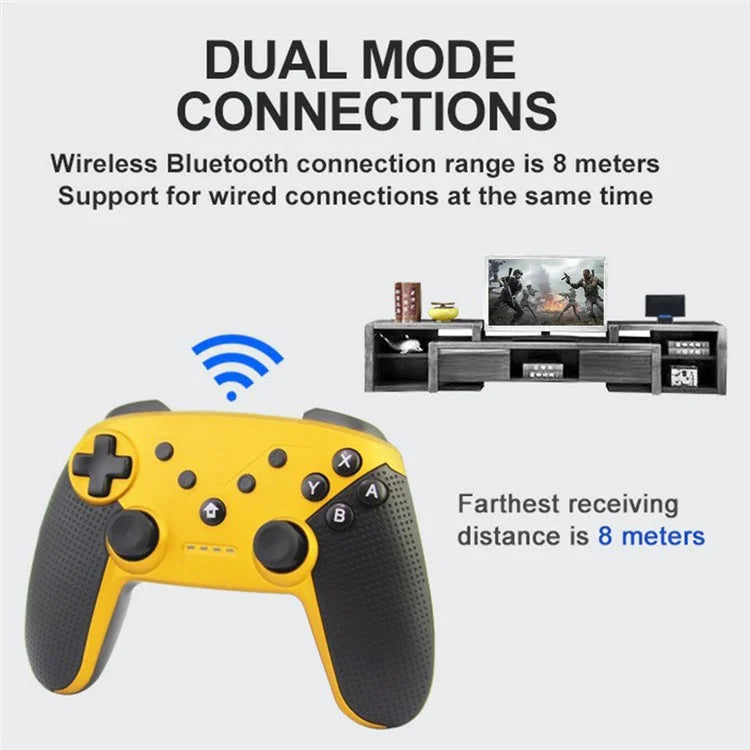 HONSON HS-SW520 Bluetooth Gamepad NFC 6-Axis Vibration Turbo Game Controller for Nintendo Switch / PC / Android Phone