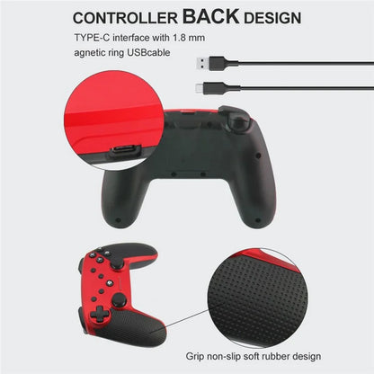HONSON HS-SW520 Bluetooth Gamepad NFC 6-Axis Vibration Turbo Game Controller for Nintendo Switch / PC / Android Phone