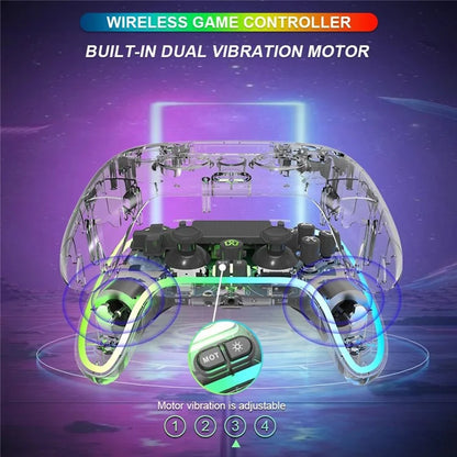 TOPWOLF HS-PS4280 Bluetooth Gamepad RGB Light 6-Axis Sensor Dual Vibration Game Controller for PS4 / PC