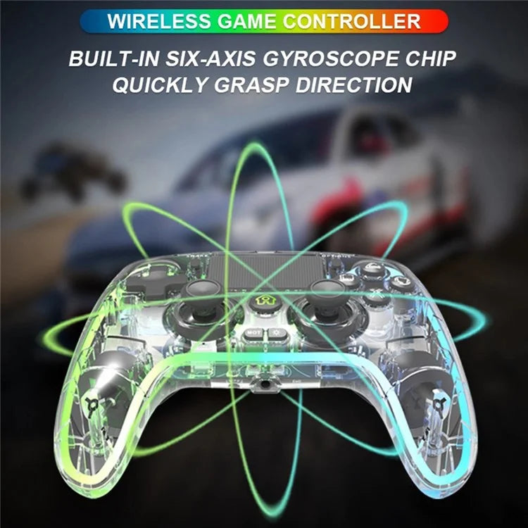 TOPWOLF HS-PS4280 Bluetooth Gamepad RGB Light 6-Axis Sensor Dual Vibration Game Controller for PS4 / PC