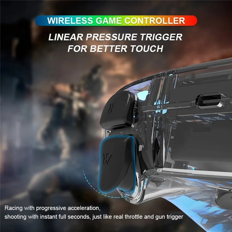 TOPWOLF HS-PS4280 Bluetooth Gamepad RGB Light 6-Axis Sensor Dual Vibration Game Controller for PS4 / PC