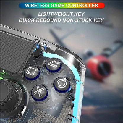 TOPWOLF HS-PS4280 Bluetooth Gamepad RGB Light 6-Axis Sensor Dual Vibration Game Controller for PS4 / PC