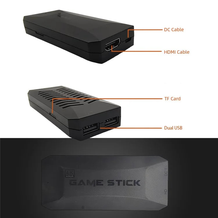 M16 64G Built-In 20000 Games HD TV Game Stick with Double Player Wireless Controller
