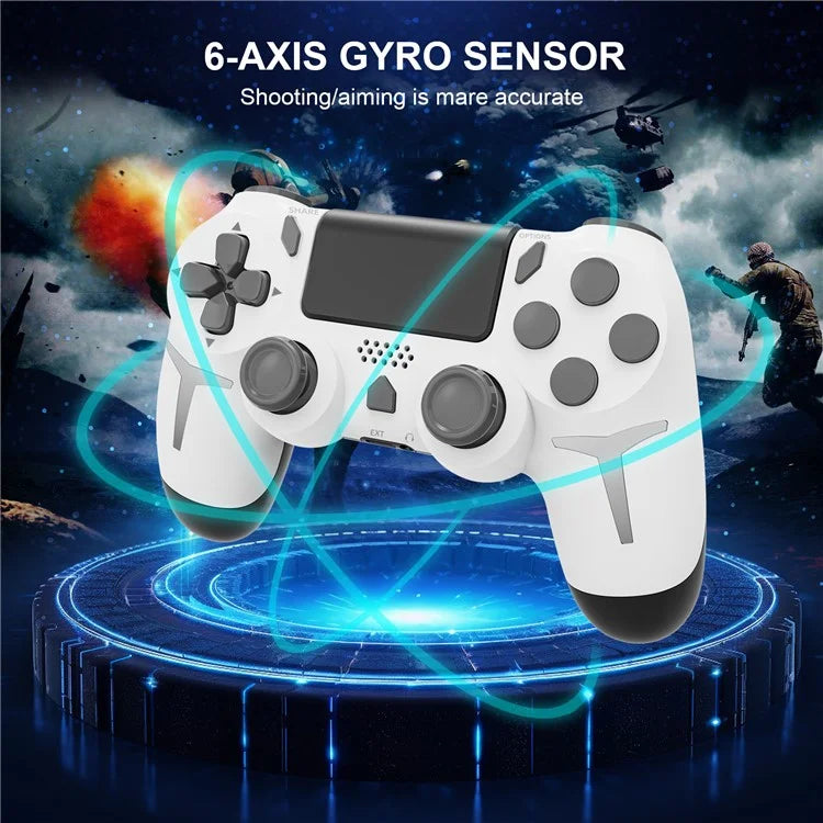 P412 For PS4 / PS3 / PC Bluetooth Gamepad 6-Axis Sensor Dual Vibration Game Controller
