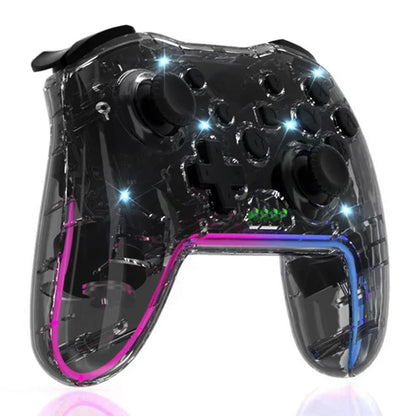 NS015 For Nintendo Switch / PS3 / PC / TV Bluetooth Gamepad GRB Light Clear Dual Vibration Game Controller