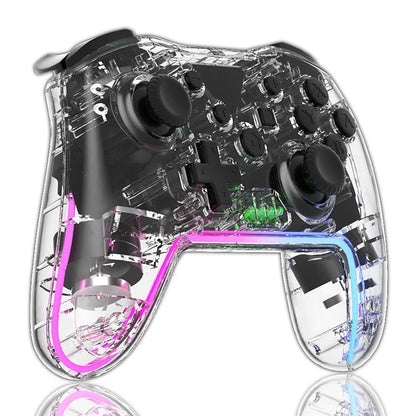 NS015 For Nintendo Switch / PS3 / PC / TV Bluetooth Gamepad GRB Light Clear Dual Vibration Game Controller