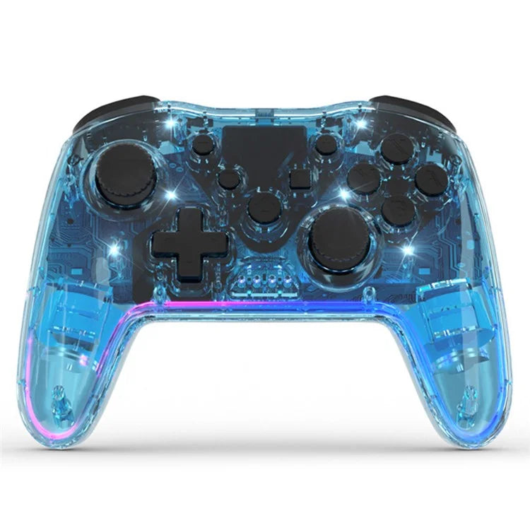 NS015 For Nintendo Switch / PS3 / PC / TV Bluetooth Gamepad GRB Light Clear Dual Vibration Game Controller