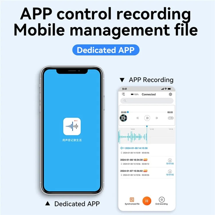 Q61A 64GB Noise Reduction Digital Audio Voice Recorder Bluetooth Music Player