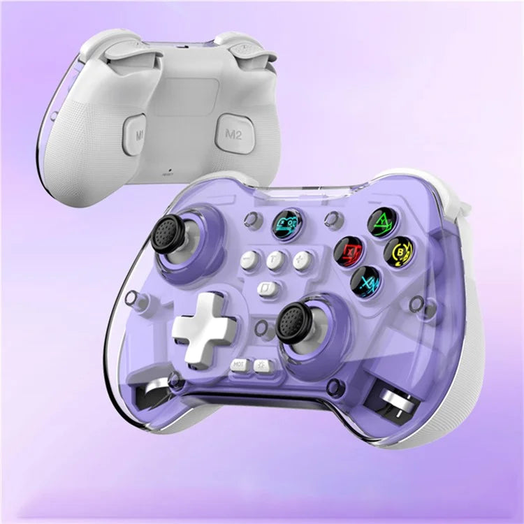 Z01X Transparent Design Bluetooth Gamepad Six-Axis Dual Motor Vibration Game Controller