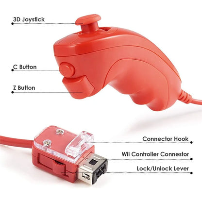 8530 For Nintendo Wii Anti-Slip Design 1:1 Curved Wired Game Controller Remote with Cable