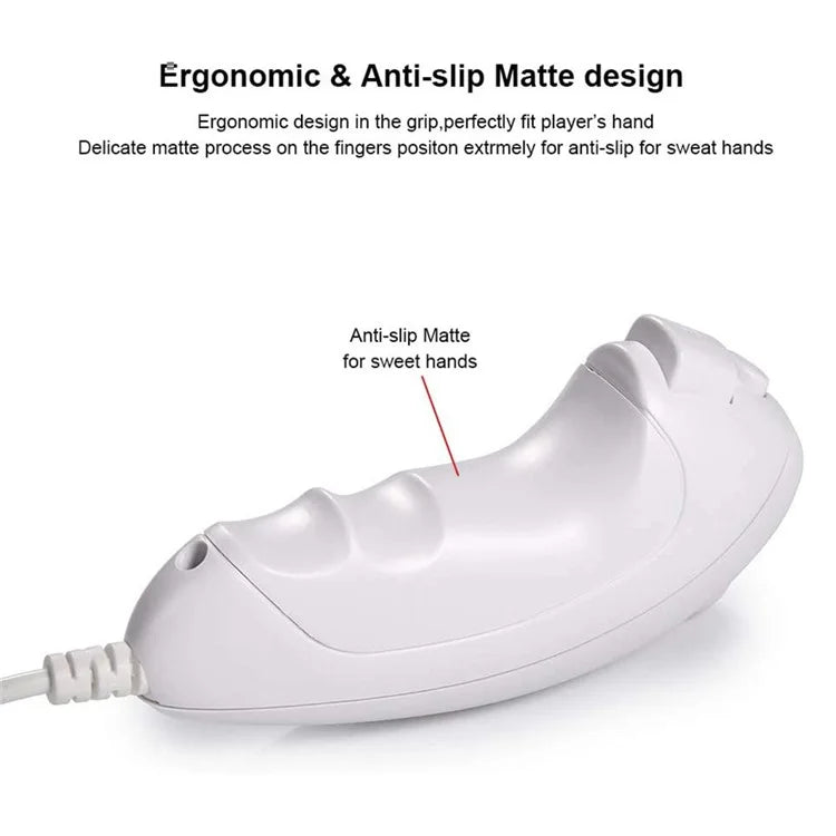 8530 For Nintendo Wii Anti-Slip Design 1:1 Curved Wired Game Controller Remote with Cable