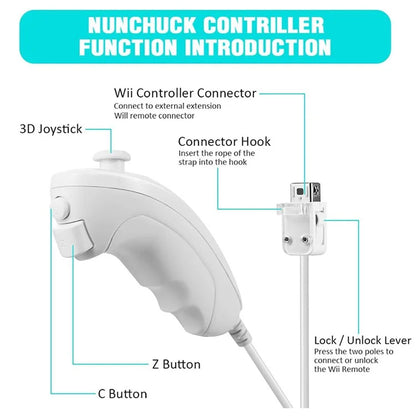 8530 For Nintendo Wii Anti-Slip Design 1:1 Curved Wired Game Controller Remote with Cable