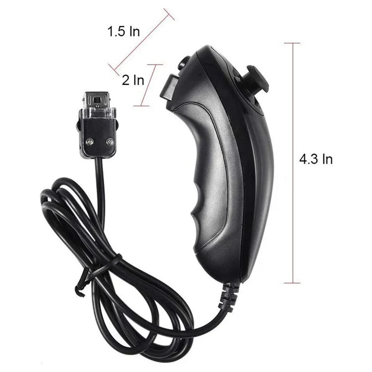 8530 For Nintendo Wii Anti-Slip Design 1:1 Curved Wired Game Controller Remote with Cable