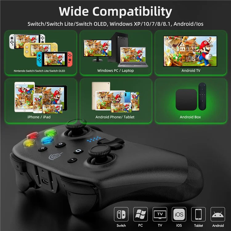 EASYSMX ESM-9124 Bluetooth Gamepad Wireless Gaming Controller for Nintendo Switch Android iOS Windows