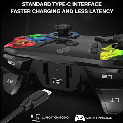 EASYSMX ESM-9110 LED Wireless PC Gamepad Programming Dongle Directly Connected to Game Controller